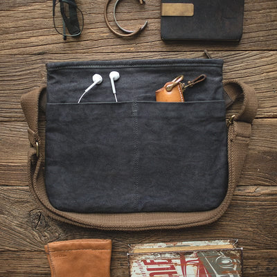 Survival Gears Depot Men Waxed Canvas Messenger Bag
